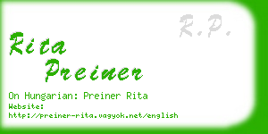 rita preiner business card